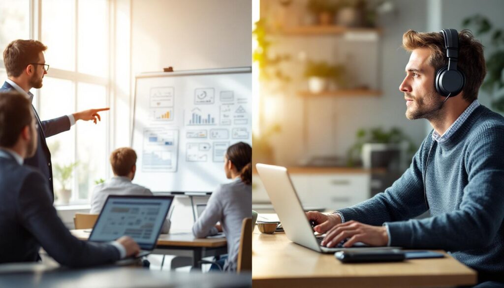 découvrez les principales différences entre la formation formateur adulte en présentiel et en ligne, leurs avantages et comment choisir la méthode adaptée à vos besoins.