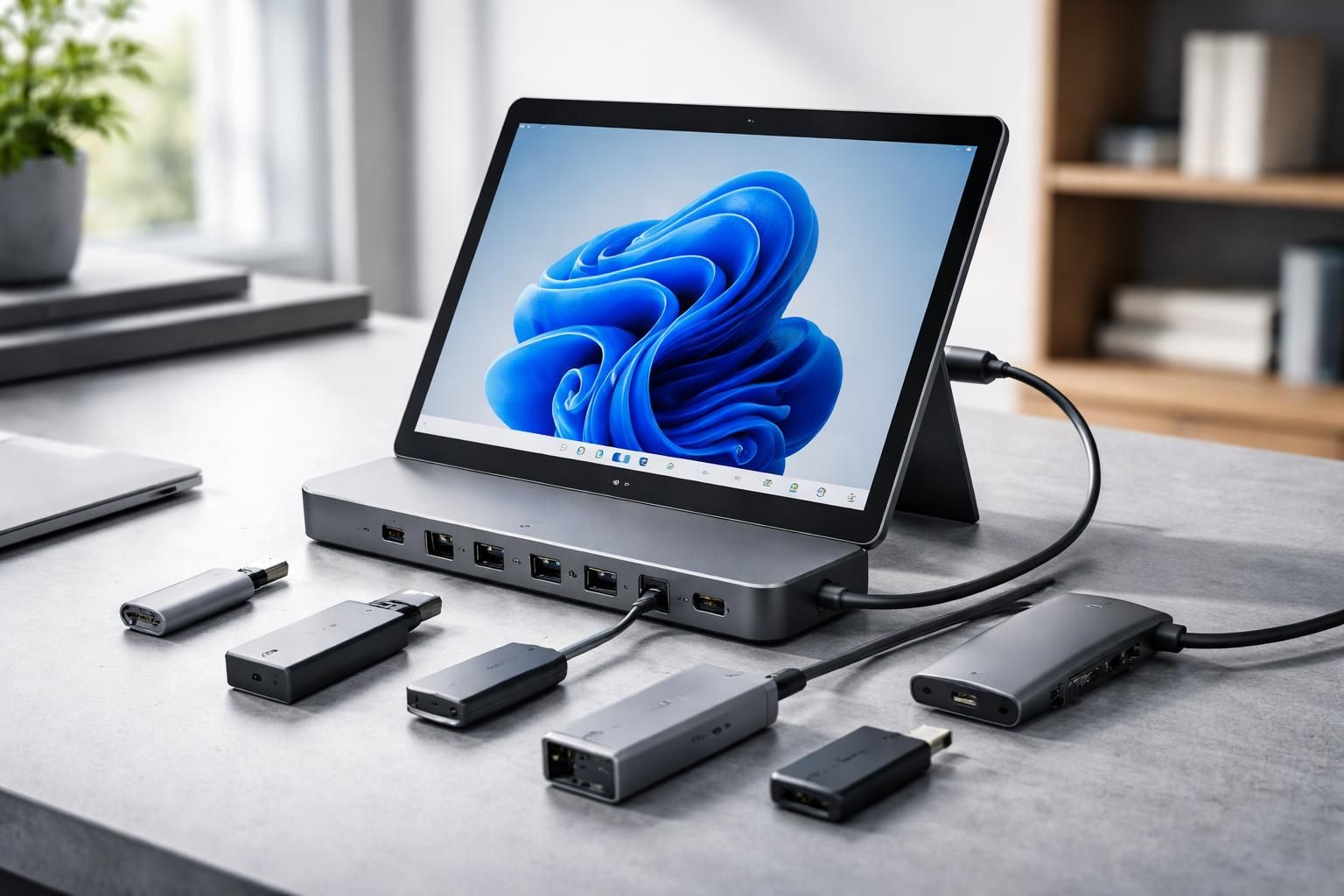 découvrez notre sélection de docks et adaptateurs compatibles avec les tablettes tactiles microsoft pour présenter vos contenus sans stress, en toute simplicité et efficacité.