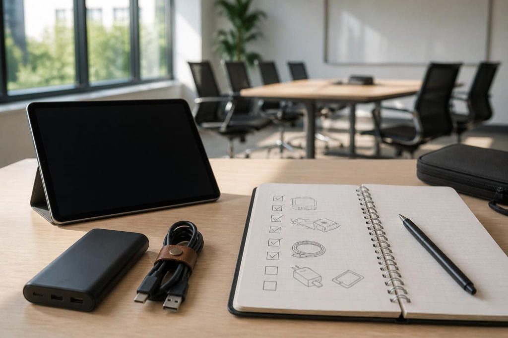découvrez notre check-list complète pour préparer une conférence avec une batterie backup et utiliser votre tablette tactile en mode hors ligne, afin d'assurer une présentation fluide et sans interruption.