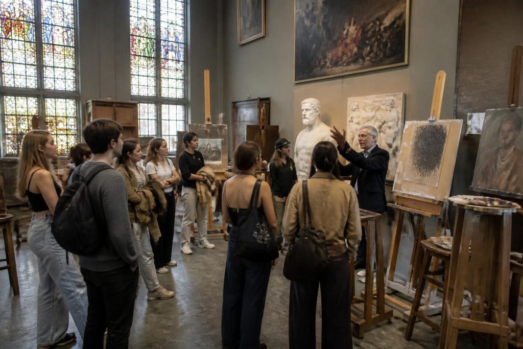 découvrez l'académie royale des beaux-arts d'anvers lors d'une visite guidée exclusive de ses installations, entre histoire, art et innovation.